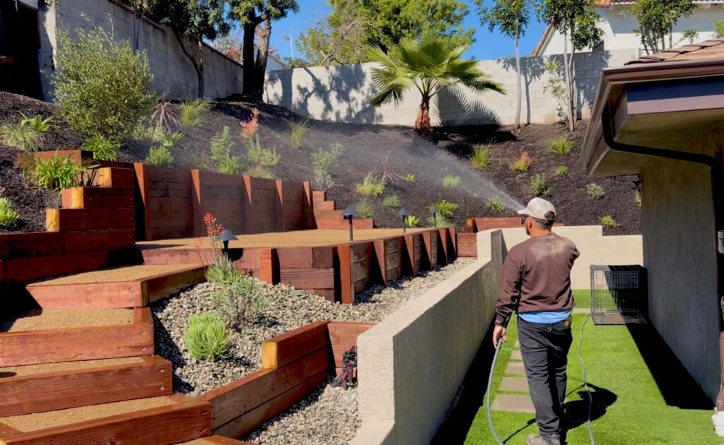 Landscape construction project in Pasadena by Artscape Gardens